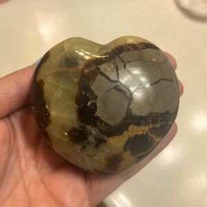 Carved septarian? heart gemstone.